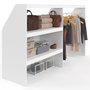 Voir la diapositive 1 : ID MARKET Kit dressing sous pente avec étagère 2 niveaux et penderie extensible TOMI 195 x 50 x 70/110 cm blanc