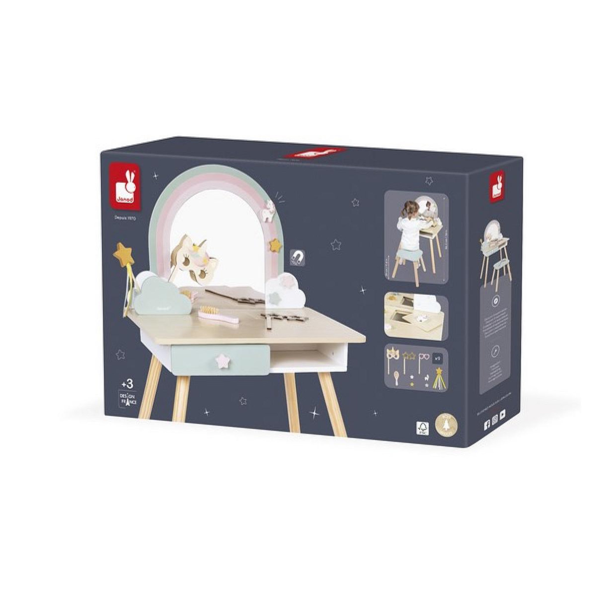 Voir la diapositive 2 : JANOD Licorne - coiffeuse pour enfant