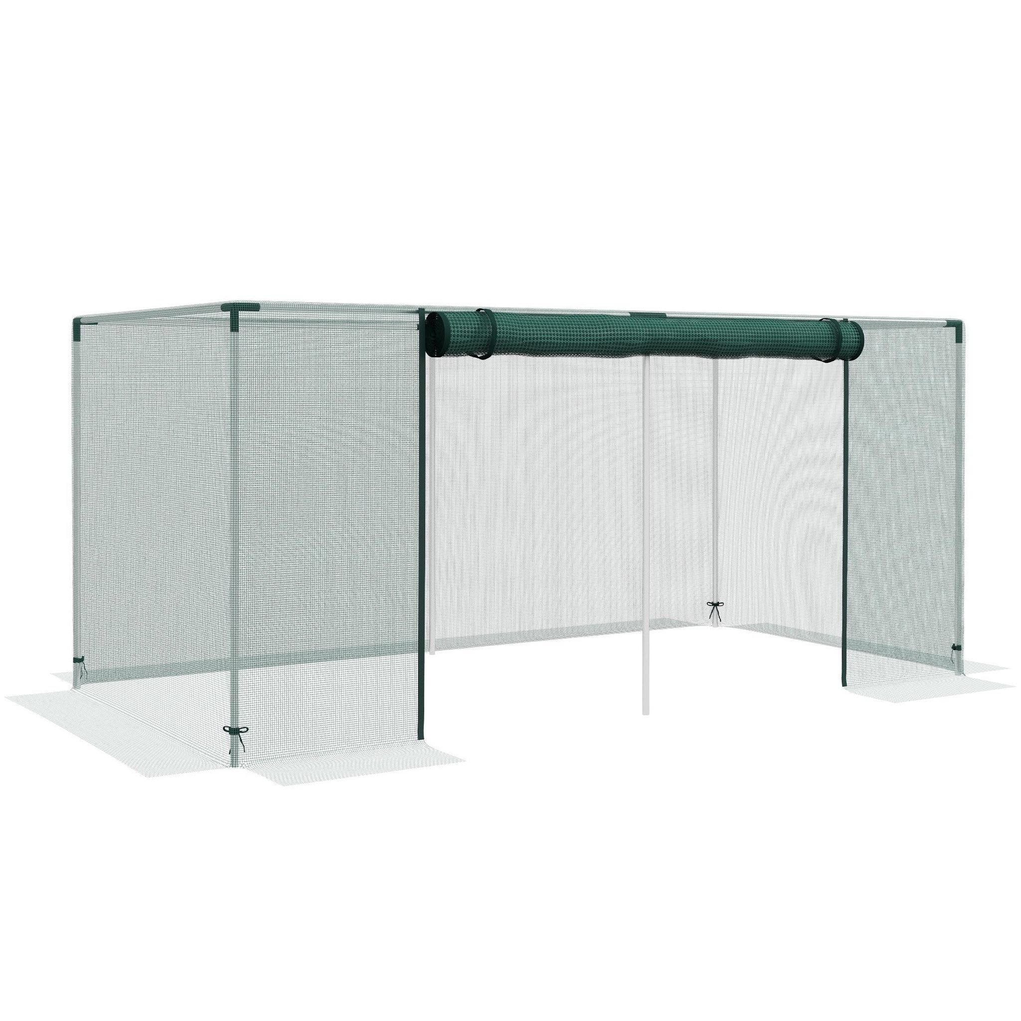OUTSUNNY Serre de jardin serre à tomates filet dim. 240 x 120 x 110 cm acier galvanisé hdpe vert