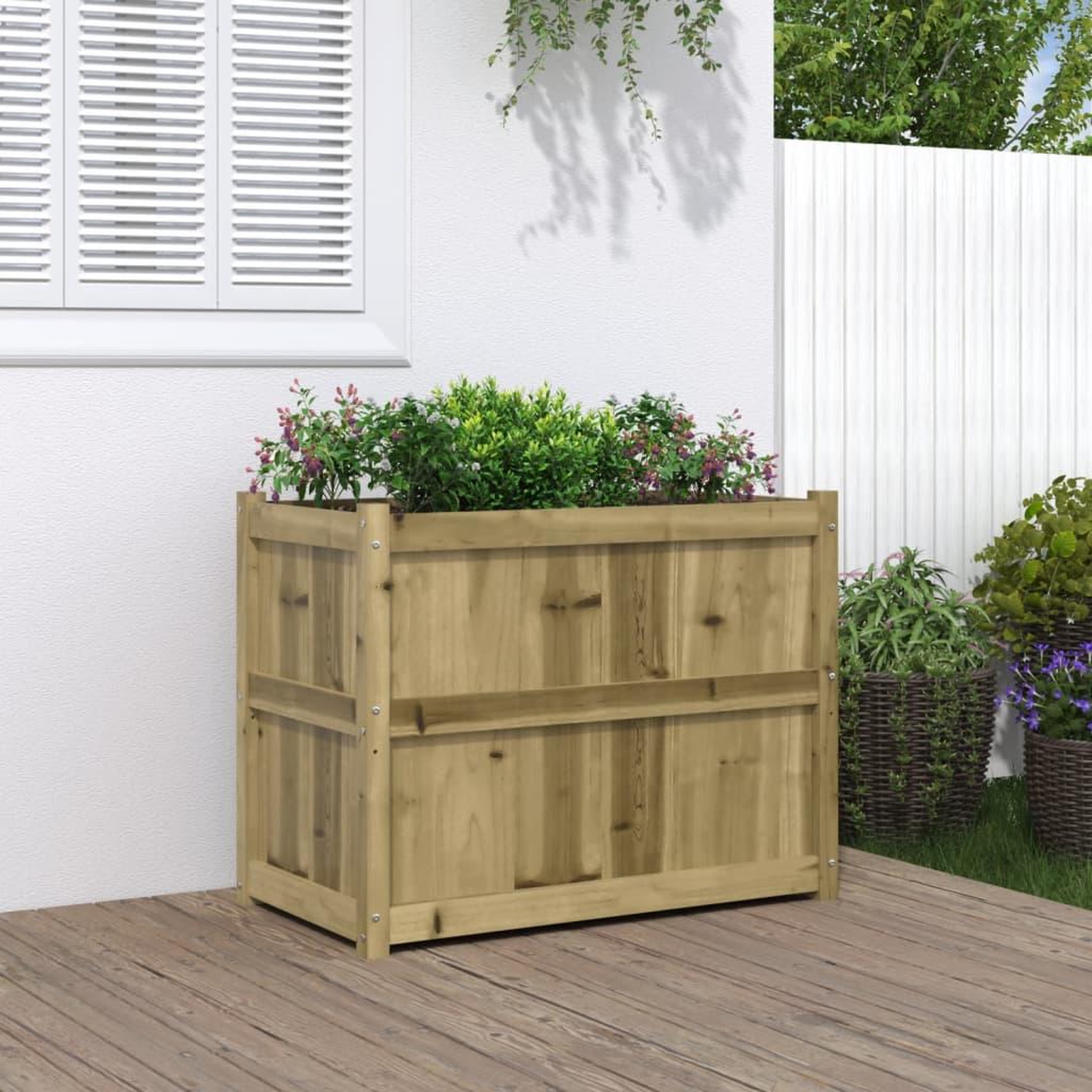 VIDAXL Jardiniere 90x50x70 cm bois de pin impregne