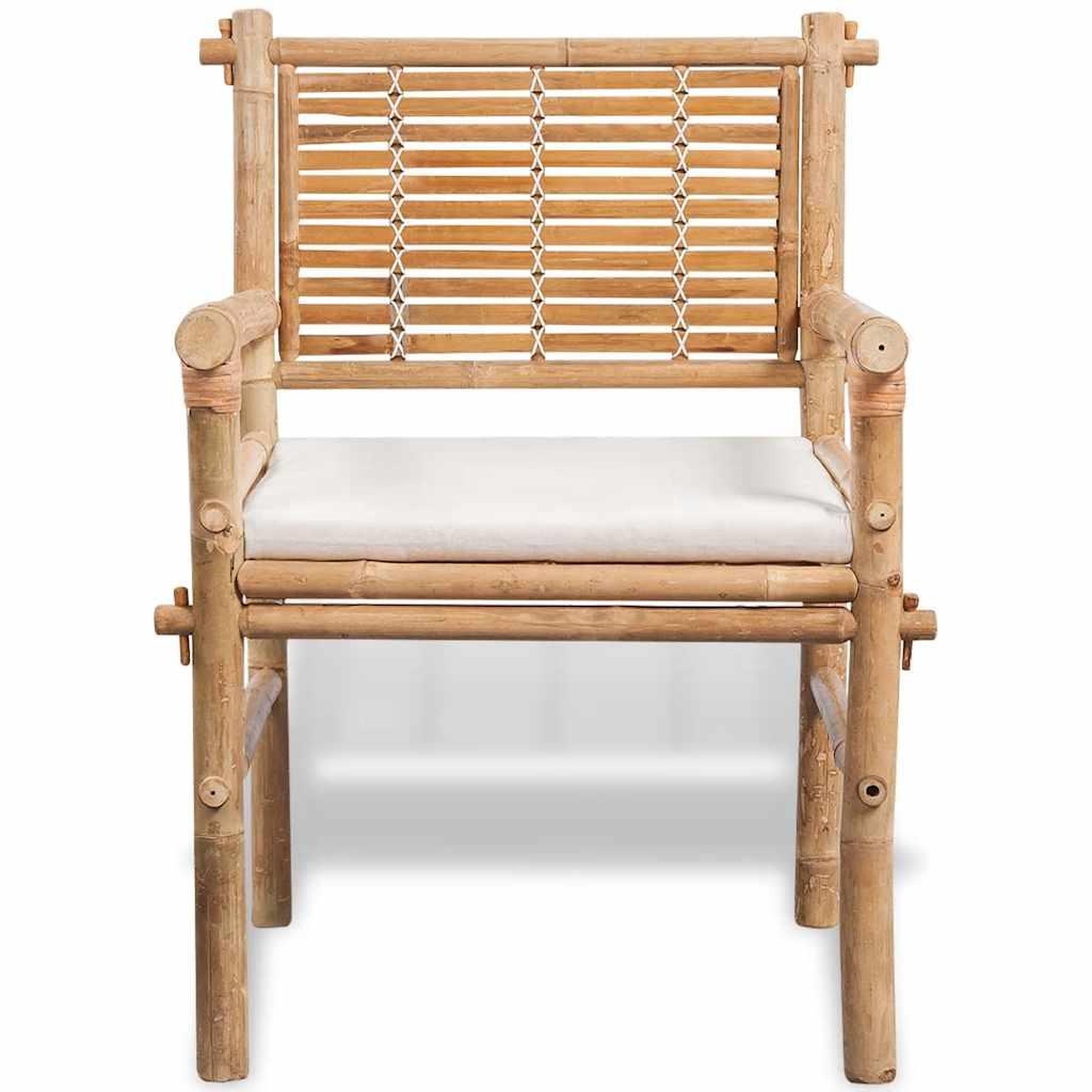Voir la diapositive 4 : VIDAXL Mobilier de bistro 3 pcs avec coussins bambou