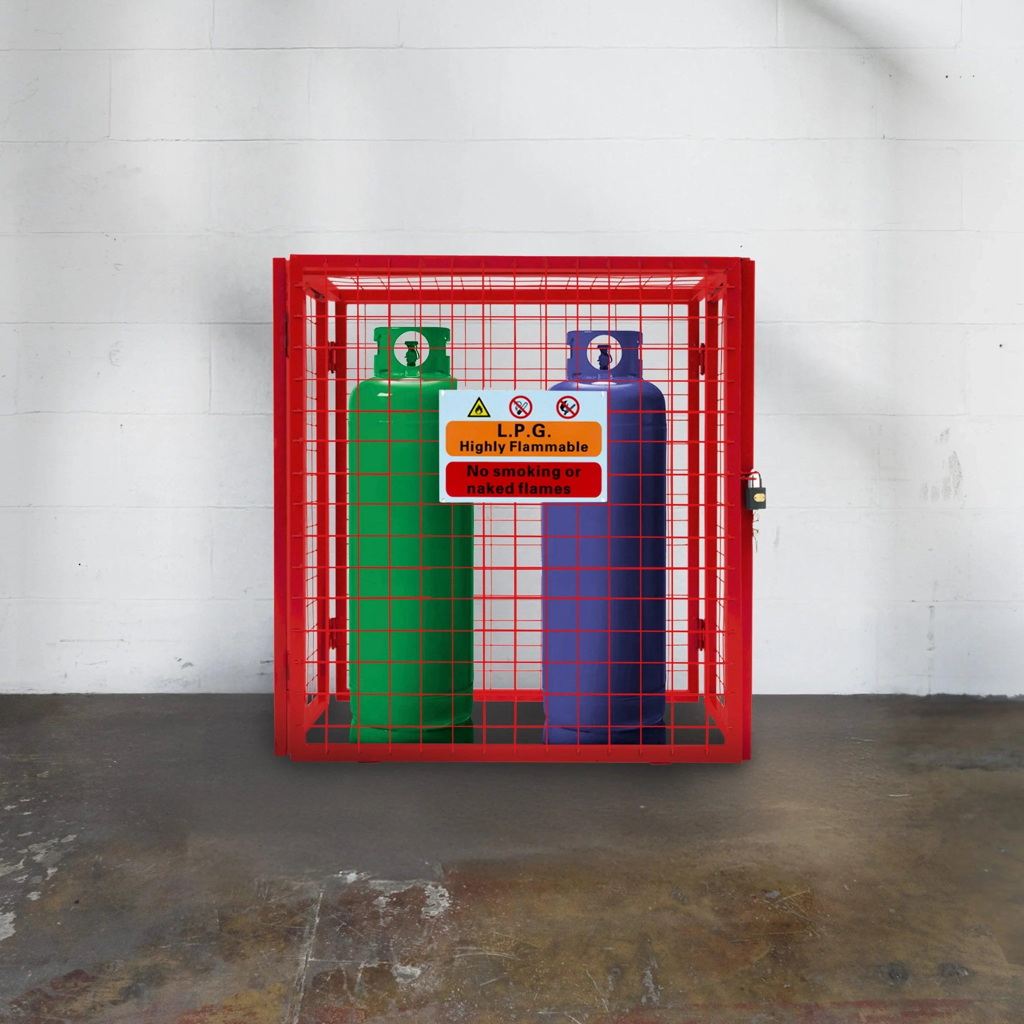 Voir la diapositive 5 : MONSTERSHOP Cage de rangement pour 2 bouteilles de gaz - rouge