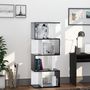 Voir la diapositive 2 : HOMCOM Bibliothèque étagère meuble de rangement design contemporain en S 4 étagères 60L x 24l x 148H cm noir blanc