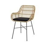 Rendez vous déco Chaise en rotin naturel et pieds en métal noir - Chiloe. Coloris disponibles : Noir, Beige