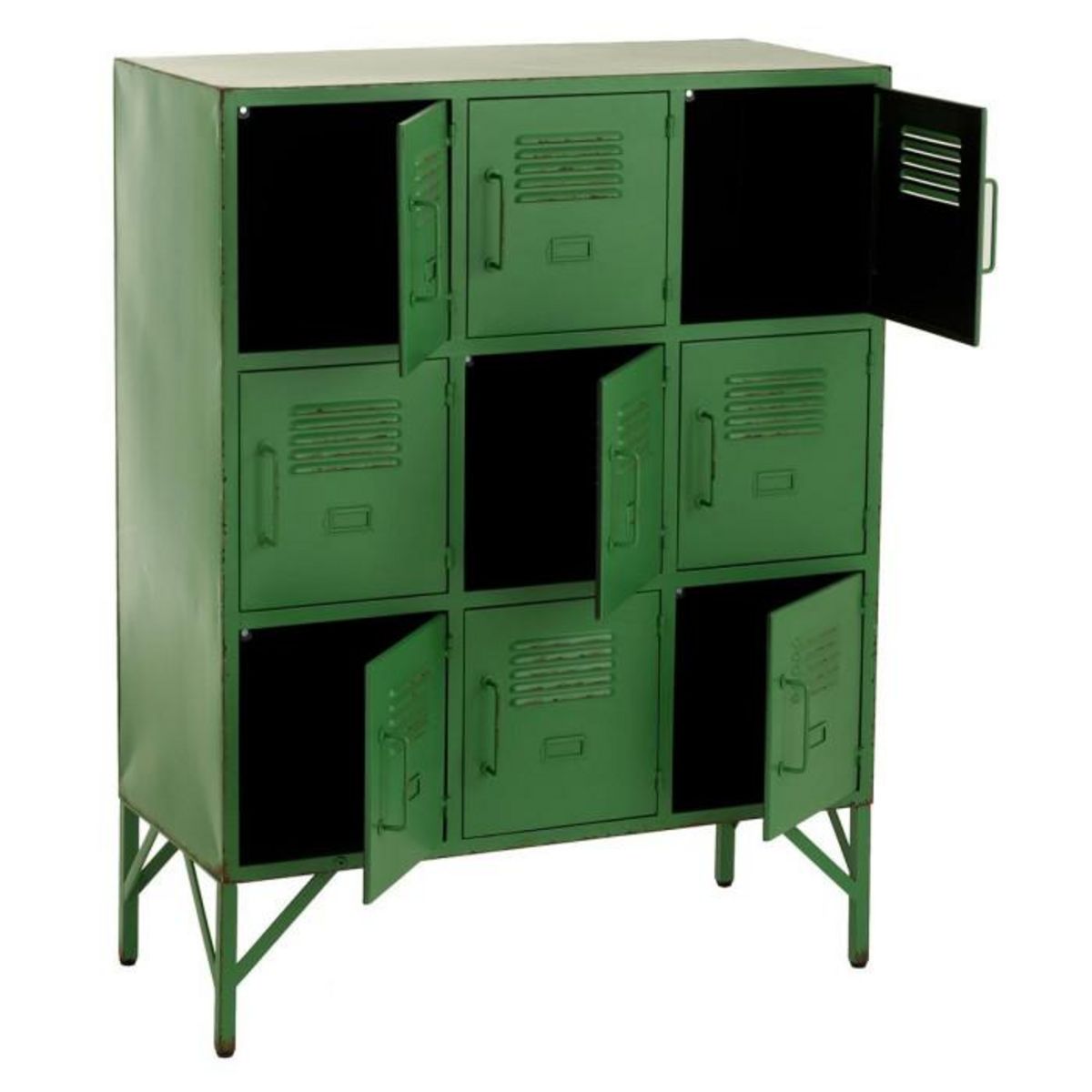 Paris Prix Commode 9 Portes en Métal  Pulgar  113cm Vert