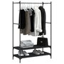 Voir la diapositive 3 : VIDAXL Porte vêtements avec étagères noir bois d ingénierie