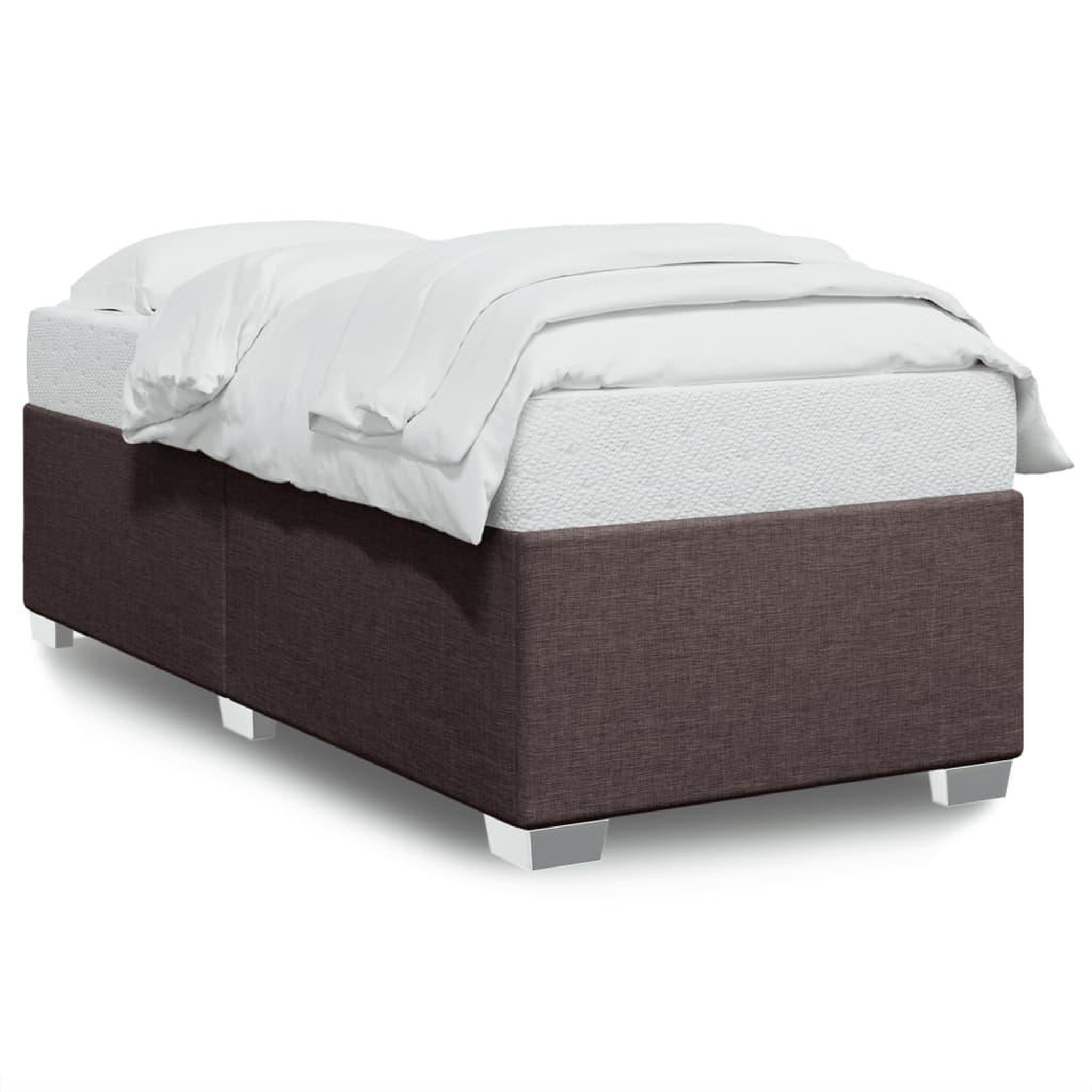 Voir la diapositive 2 : VIDAXL Cadre de lit sans matelas marron fonce 90x190 cm tissu