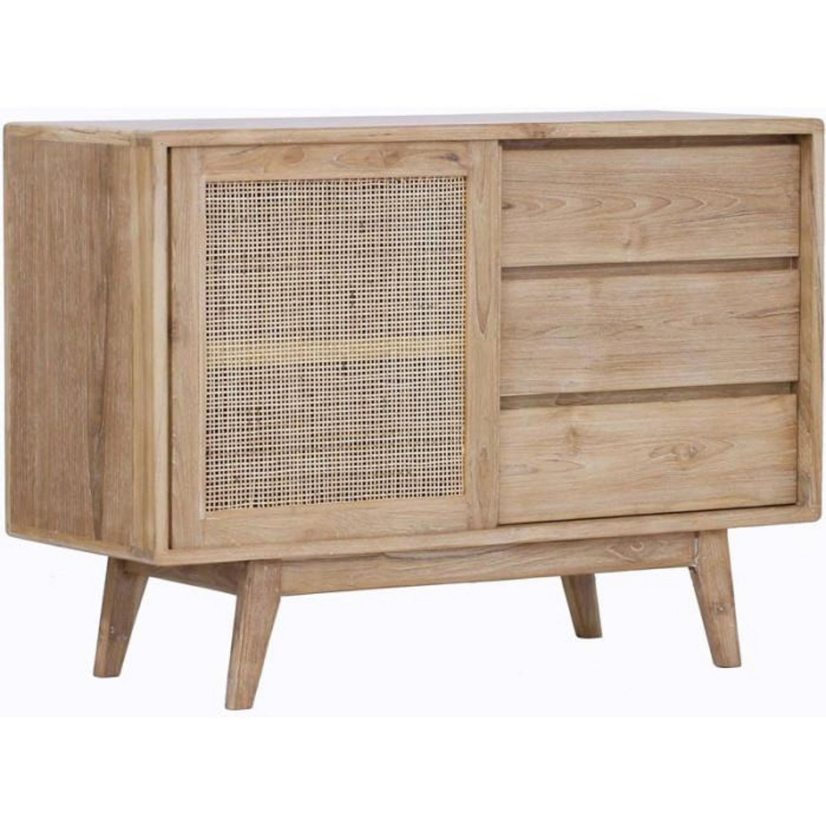 Paris Prix Buffet 1 Porte & 3 Tiroirs en Teck  Archi  120cm Naturel
