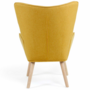 Voir la diapositive 4 : ID MARKET Fauteuil scandinave IVAR en tissu jaune