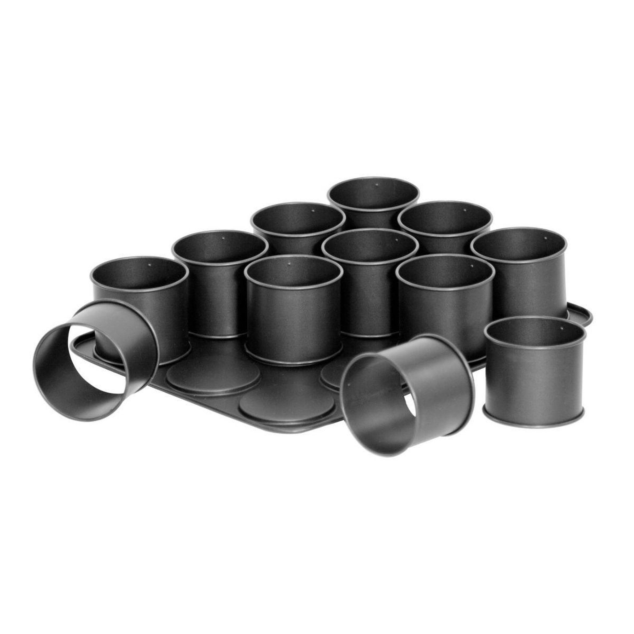 ZENKER Plaque pâtisserie 12 mini moules ronds amovibles 38 x 30 cm zenker black metallic