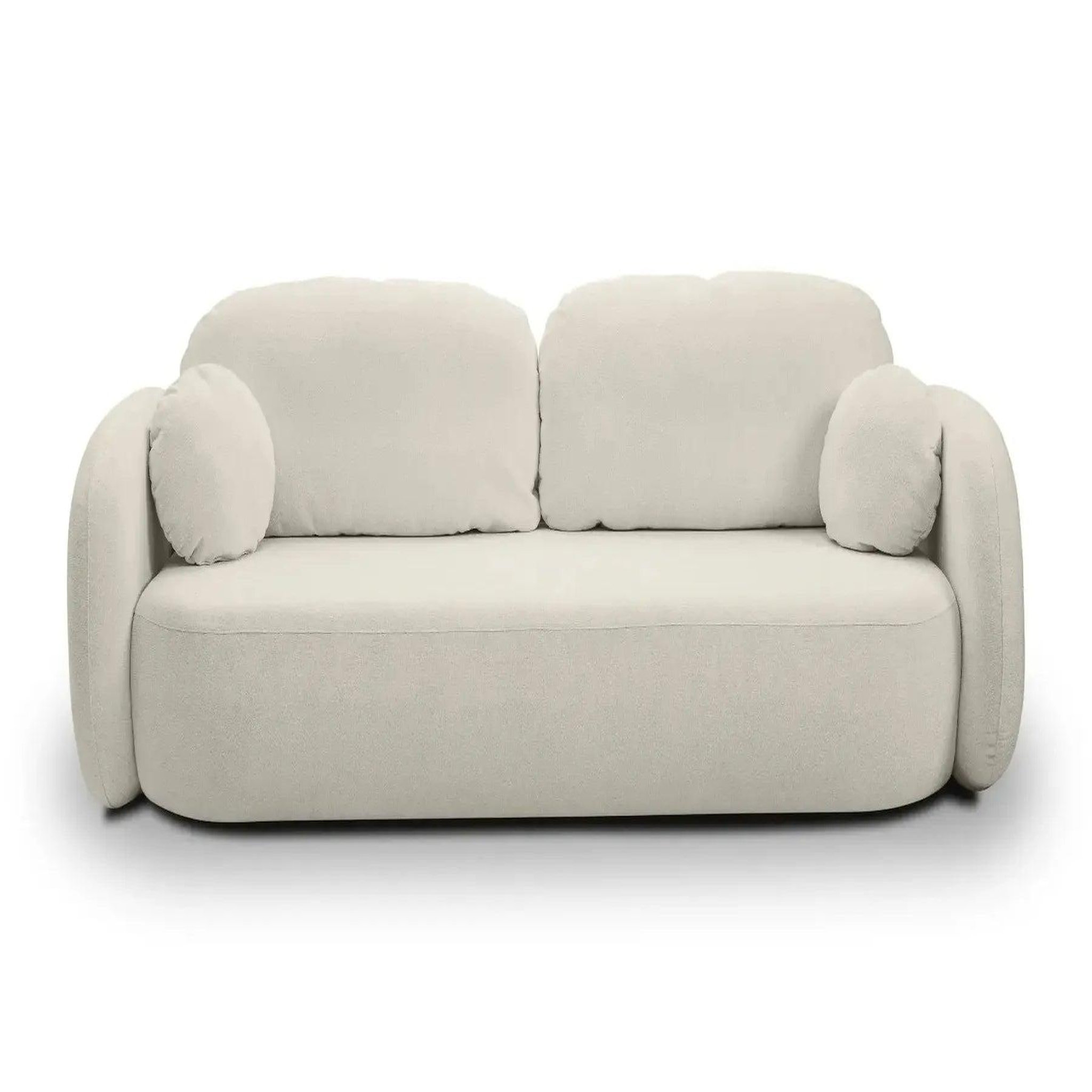 CASANOVA PARIS Santiago - canapé droit tissu bouclette. Coloris disponibles : Orange, Noir, Vert, Gris, Bleu, Marron, Beige