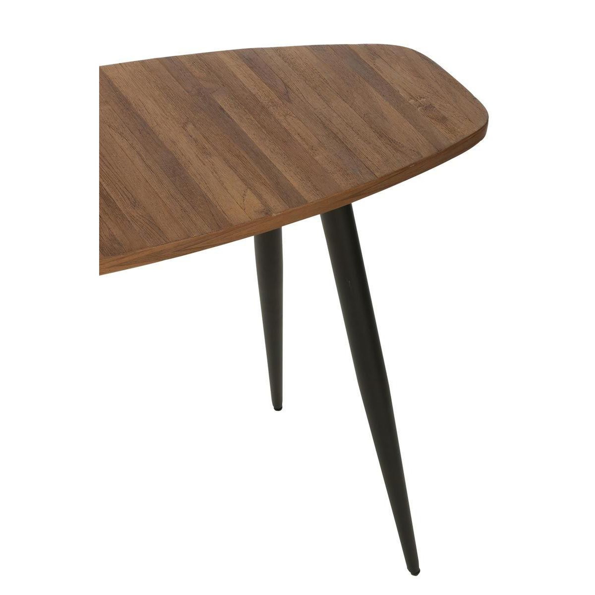 Voir la diapositive 4 : J-LINE Console ovale en bois  teck  120cm naturel