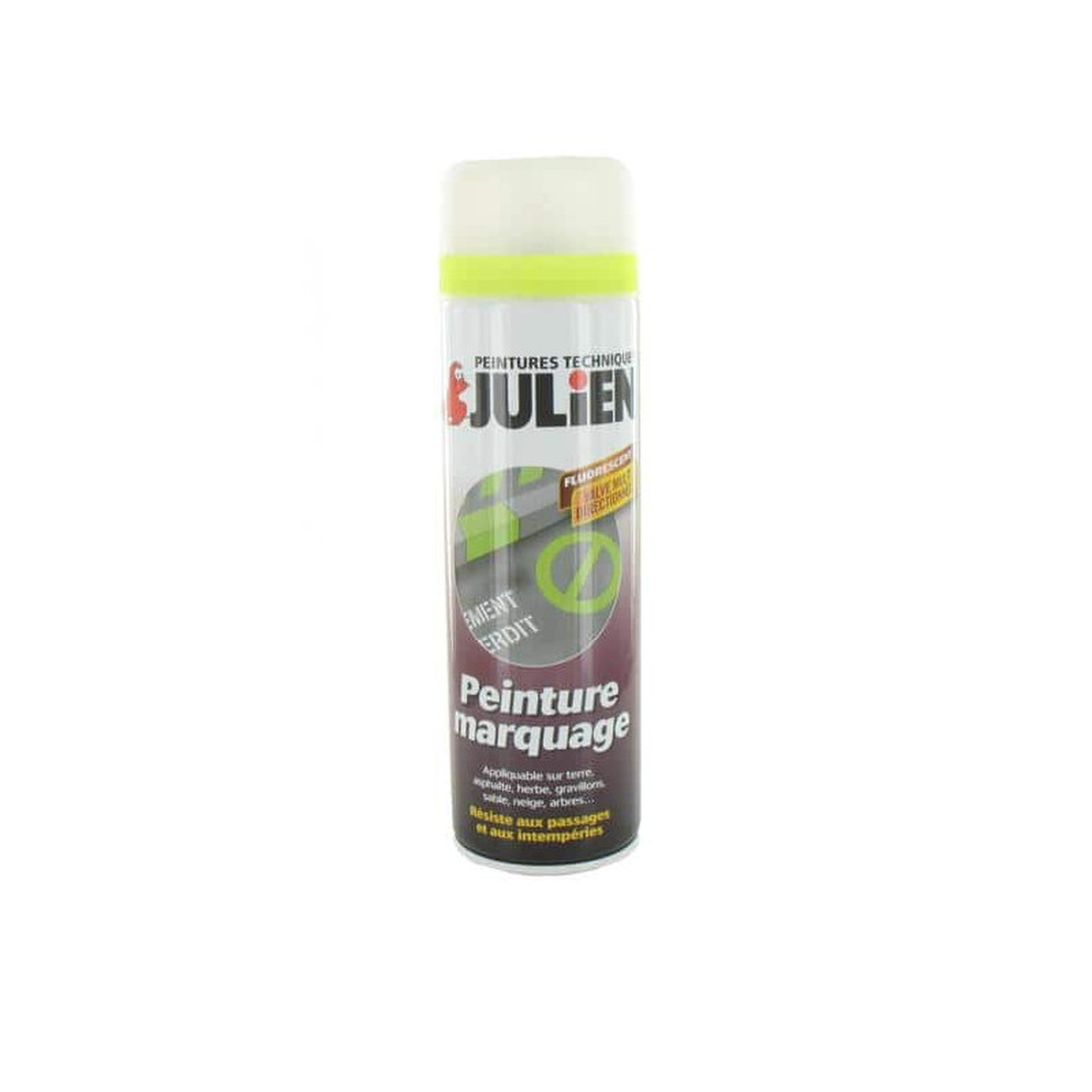 Voir la diapositive 1 : Julien Peinture aérosol Julien marquage jaune fluo 500ml