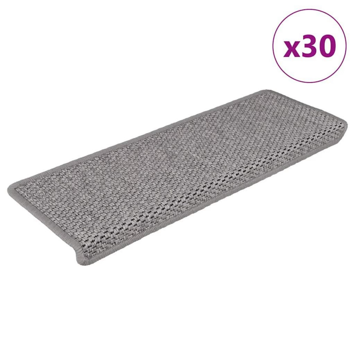 VIDAXL Tapis d'escalier autocollants 30 pcs 65x21x4 cm argente