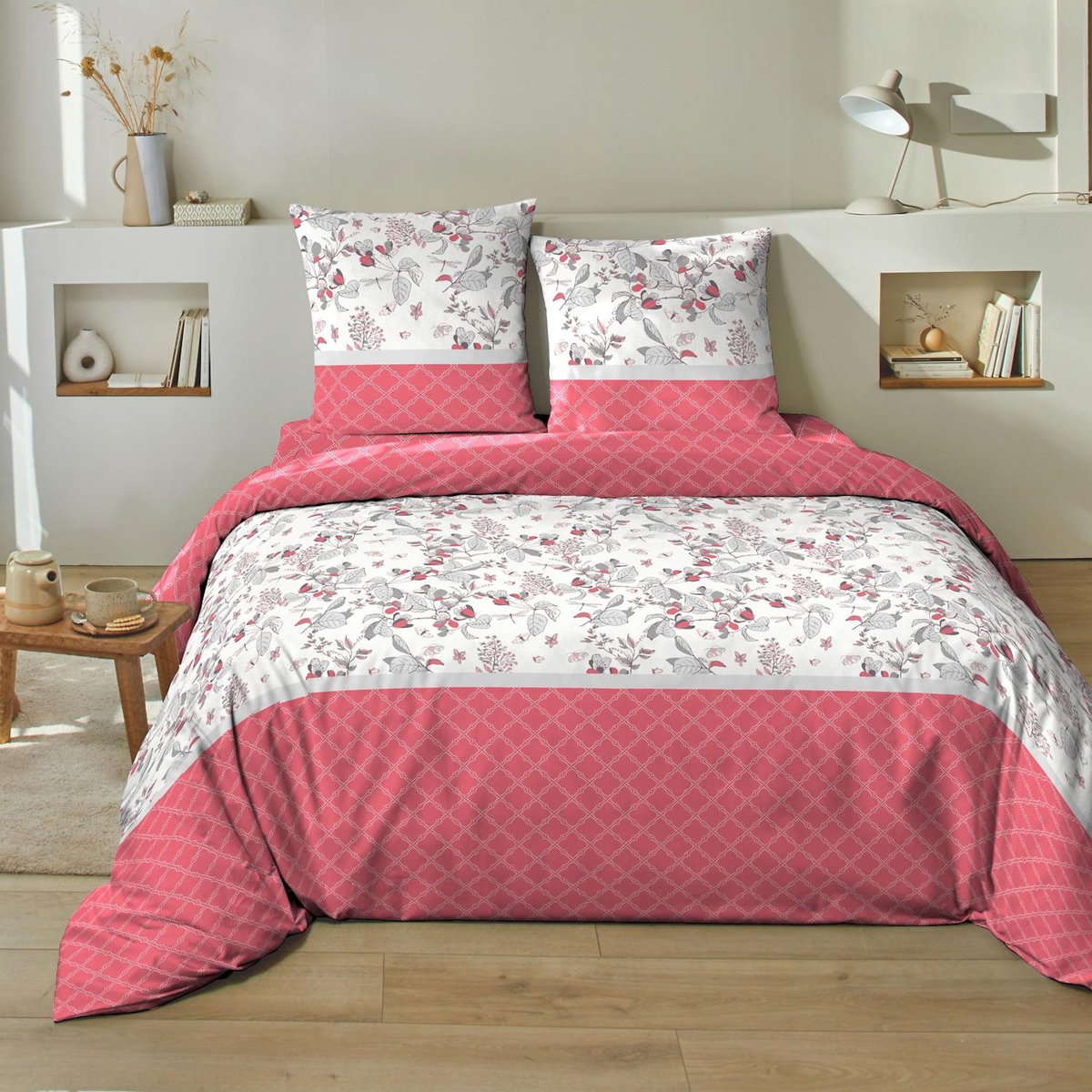 Home collection Parure housse de couette 100% coton 51 fils chorai