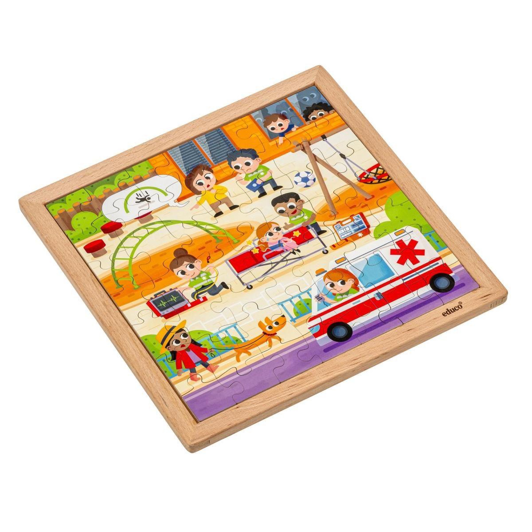 Voir la diapositive 3 : EDUCO Services d'urgence - ambulance — 49 pièces de puzzle