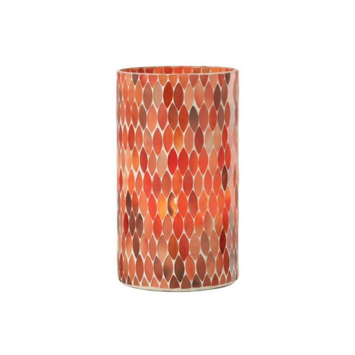 Paris Prix Photophore Design Feuille  African Desire  23cm Orange & Rouge