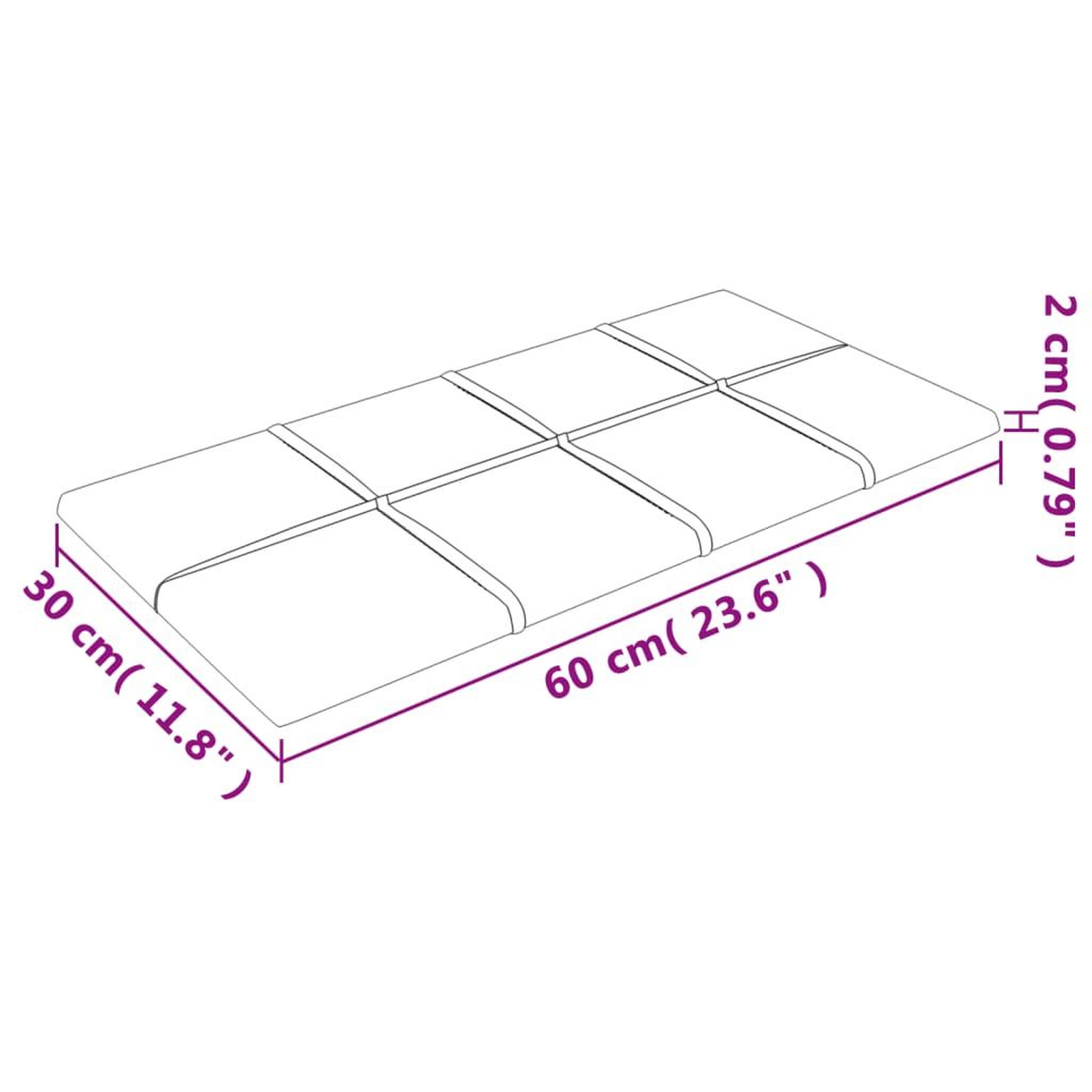 Voir la diapositive 6 : VIDAXL Panneaux muraux 12 pcs Violet 60x30 cm Tissu 2,16 m^2