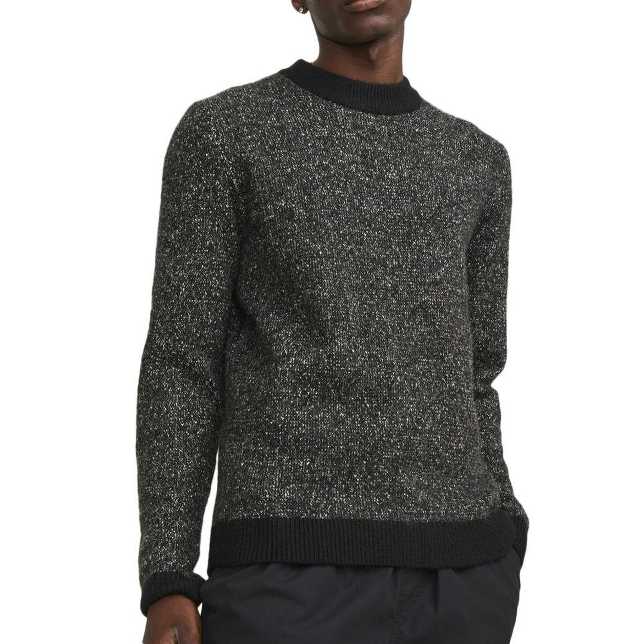 Jack & Jones Pull Noir Chiné Homme Jack & Jones Space. Coloris disponibles : Noir