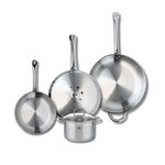 ELO Ensemble de 3 Poêles de cuisson 24, 28 et 32 cm et 1 faitout 16 cm Elo Profi Citrin