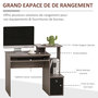 Voir la diapositive 4 : HOMCOM Bureau informatique multimédia étagères tablette clavier panier noir panneaux particules gris