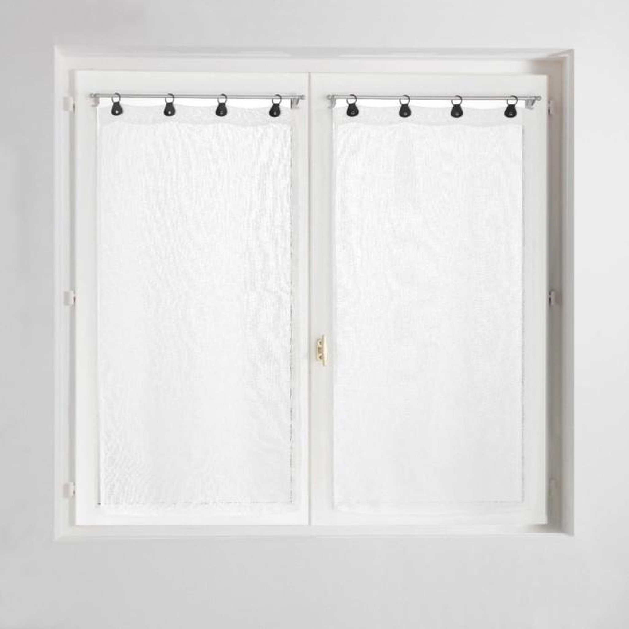 Paris Prix Paire de Voilages à Anneaux  Linka  60x160cm Blanc