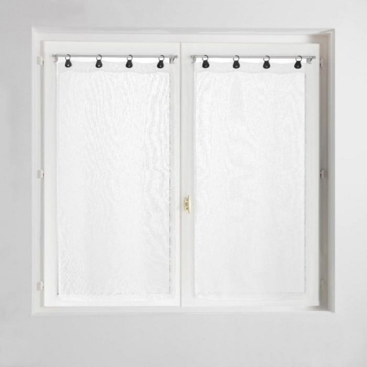 Paris Prix Paire de Voilages à Anneaux  Linka  60x160cm Blanc