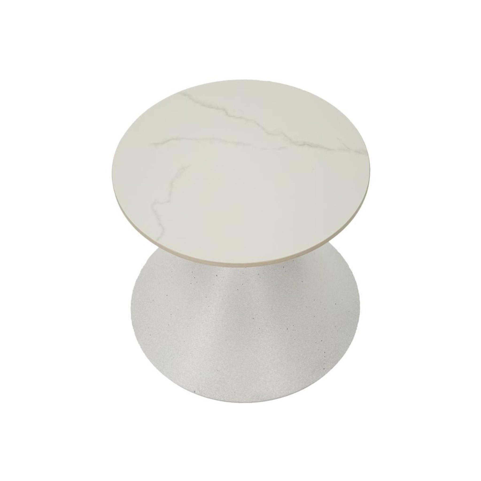 Voir la diapositive 2 : Paris Prix Table d'appoint effet marbre  alba  45cm blanc