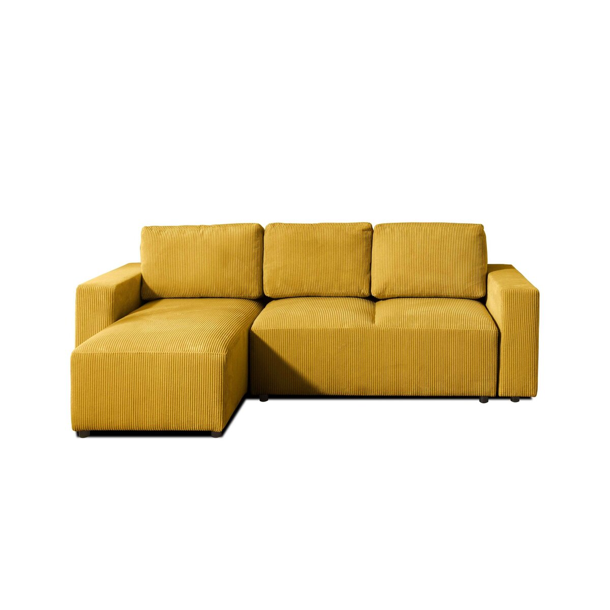 LISA DESIGN Livy - canapé d'angle convertible et coffre - réversible - en velours côtelé - 4 places