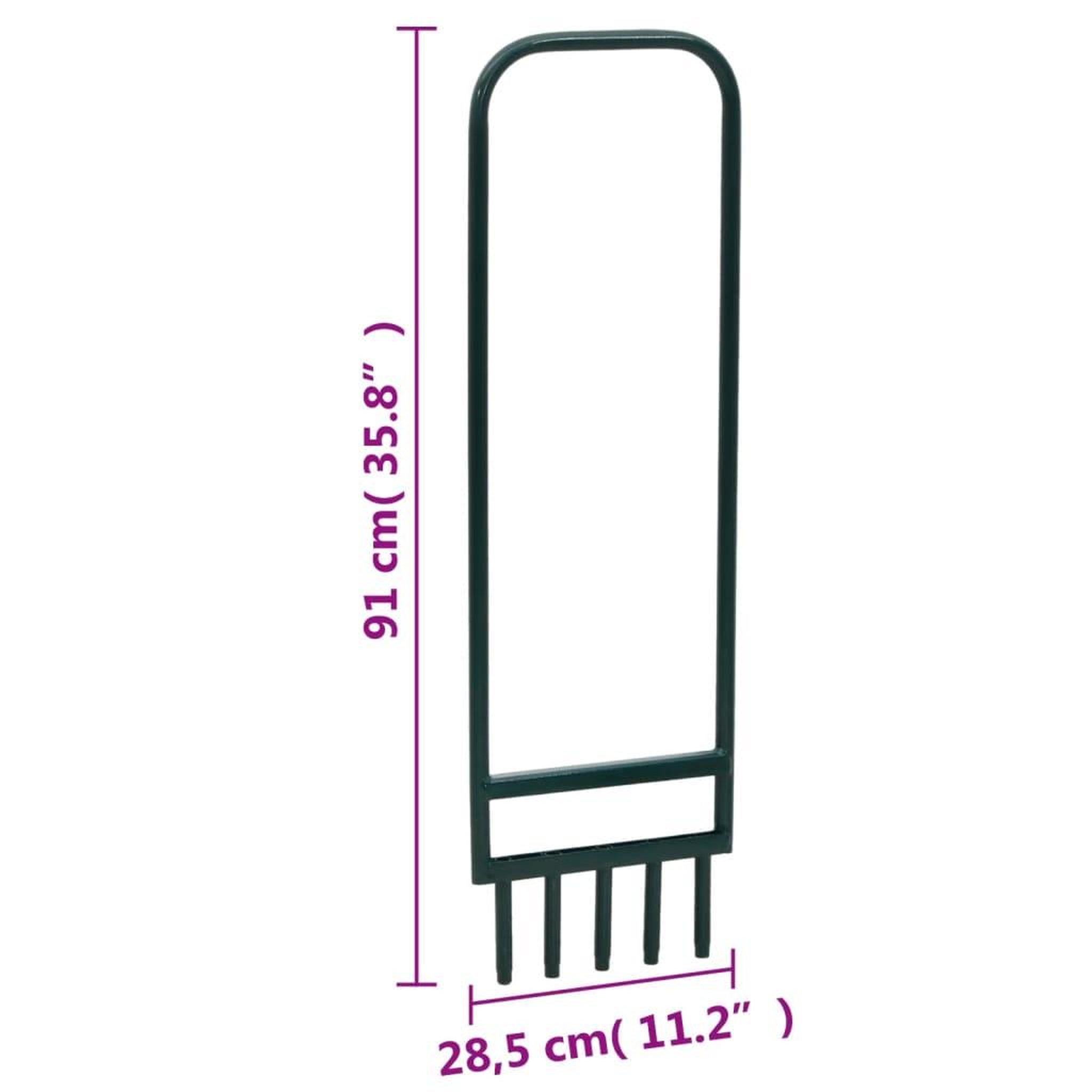 Voir la diapositive 6 : VIDAXL Aerateur de pelouse 5 dents creuses vert acier enduit de poudre