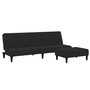 Voir la diapositive 2 : VIDAXL Canape-lit a 2 places avec repose-pied noir velours