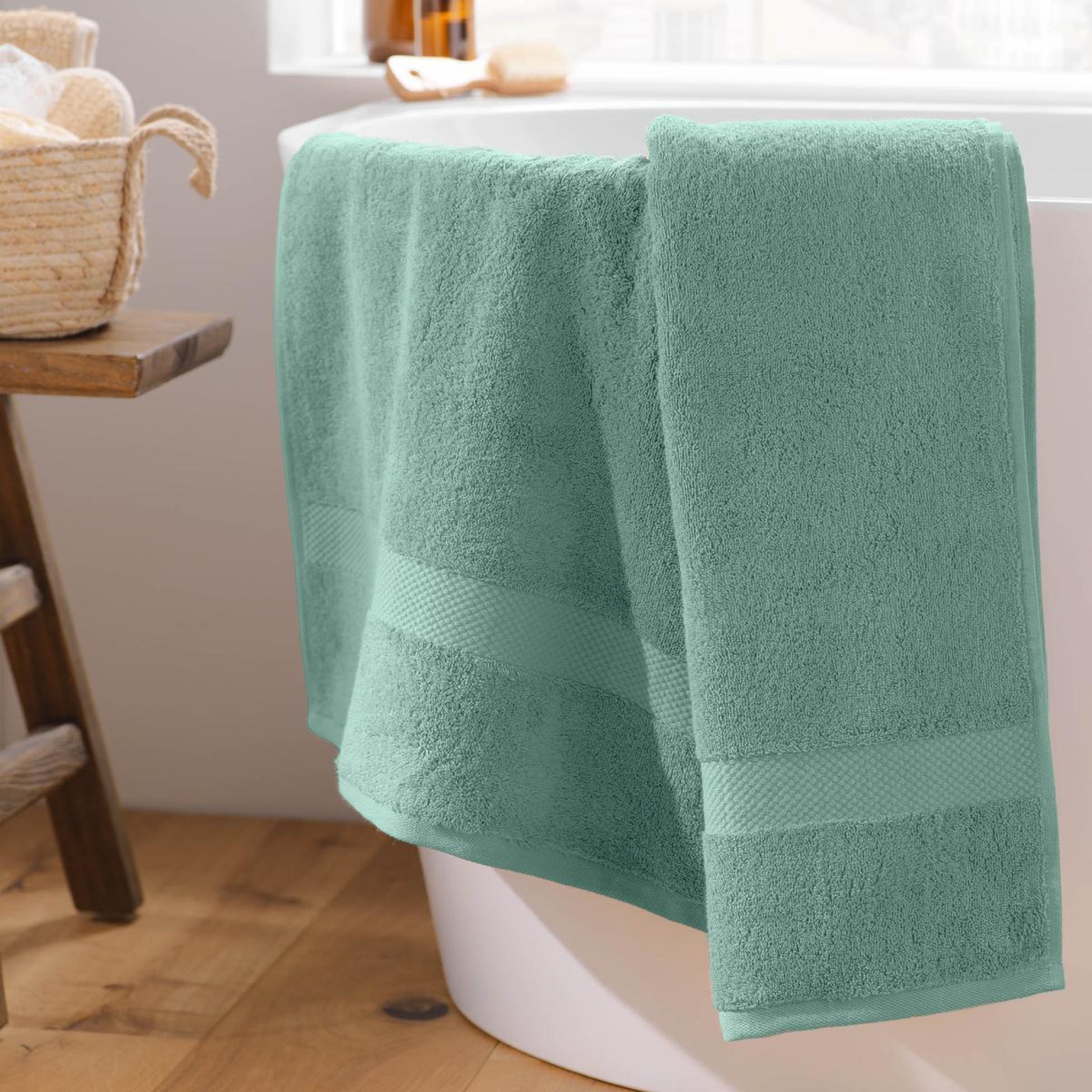 Voir la diapositive 2 : Douceur d'Intérieur Drap de bain  elegance  90x150cm céladon