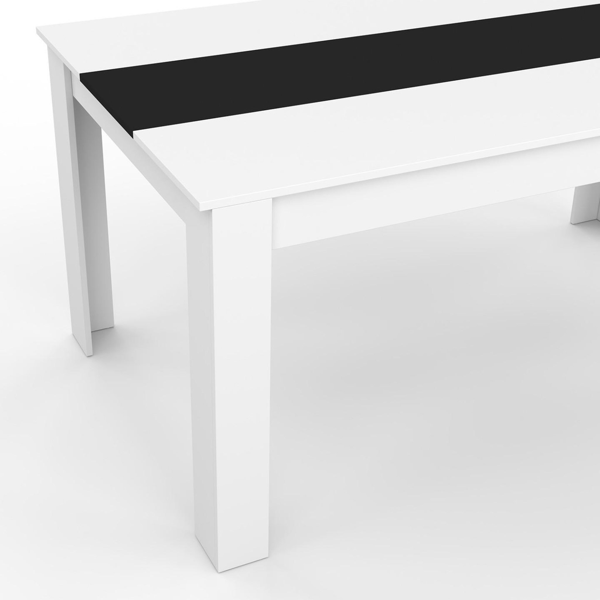 Voir la diapositive 6 : ID MARKET Table à manger rectangle georgia 6 personnes blanche et noire 140 x 80 cm