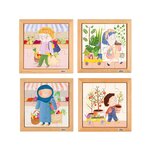 EDUCO Puzzle en bois - Mon panier d'achats - lot de 4 - jeu Montessori