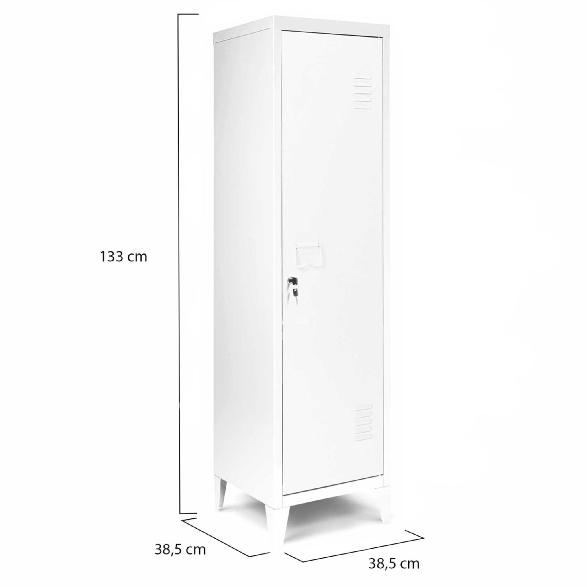 Voir la diapositive 6 : ID MARKET Armoire vestiaire ester 1 porte métal blanc design industriel