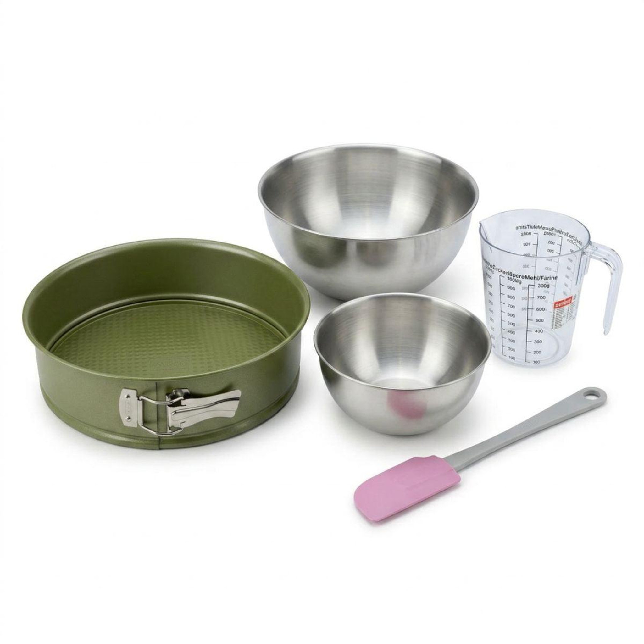 ZENKER Set de 5 ustensiles de pâtisserie moule à gâteaux bol spatule pâtisserie et verre doseur zenker green vision