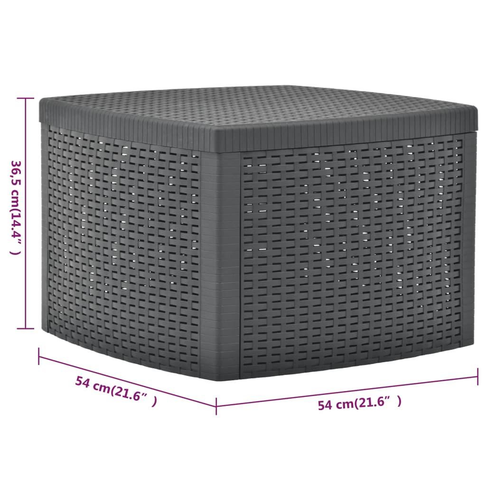 Voir la diapositive 6 : VIDAXL Table d'appoint Anthracite 54x54x36,5 cm Plastique