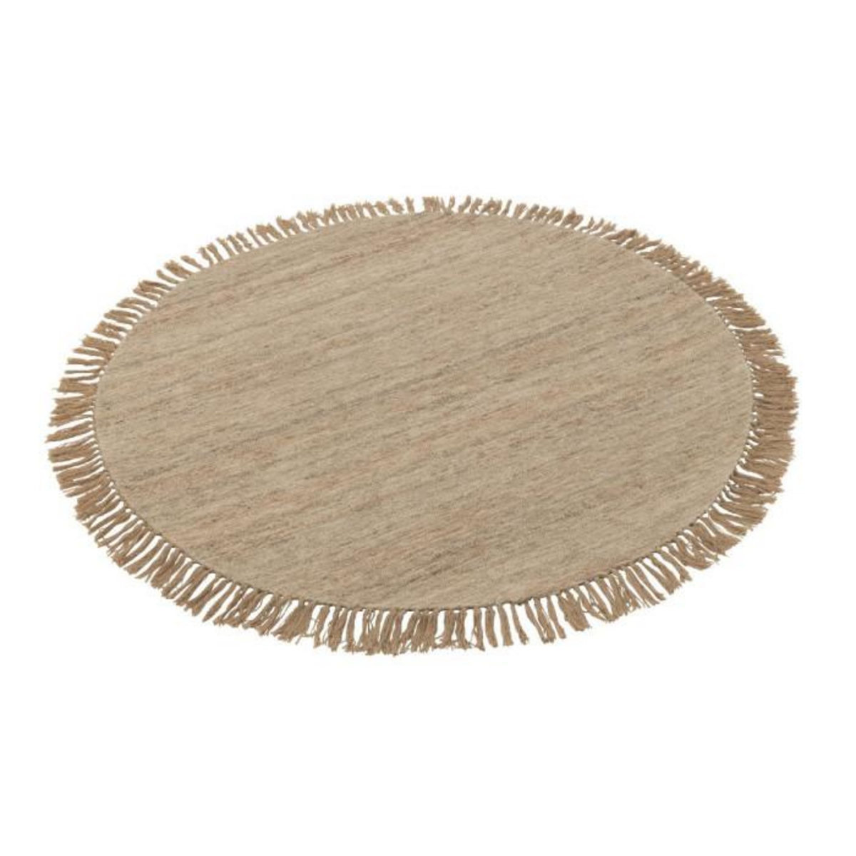 Paris Prix Tapis Déco Rond  Semi Uni  150cm Beige