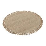 Paris Prix Tapis Déco Rond  Semi Uni  150cm Beige