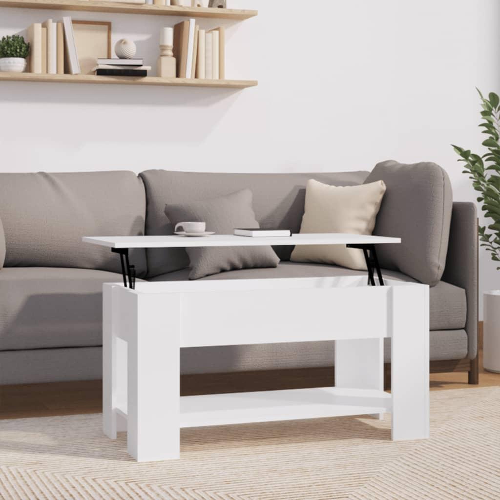 VIDAXL Table basse blanc 101x49x52 cm bois d'ingenierie