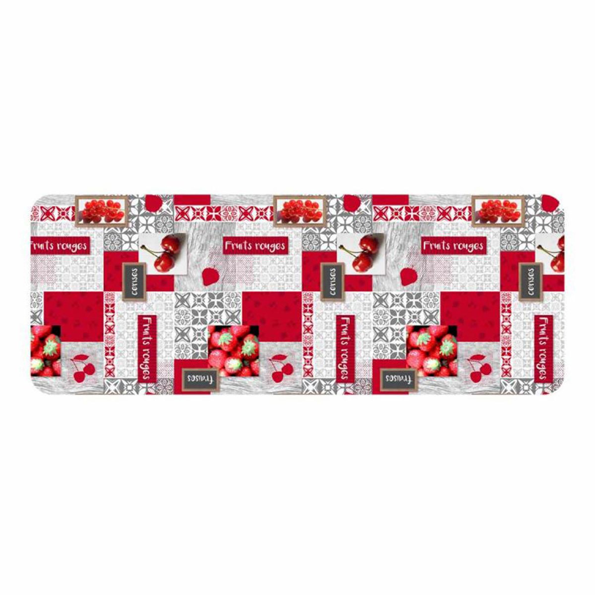 Douceur d'Intérieur Tapis déco imprimé  fraisia  45x120cm rouge