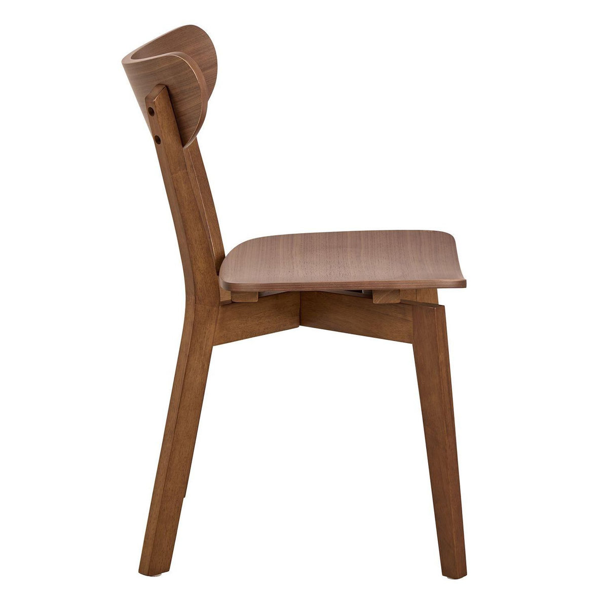 TOILINUX Lot de 2 chaises rétro en bois effet noyer SUZANNE - Marron