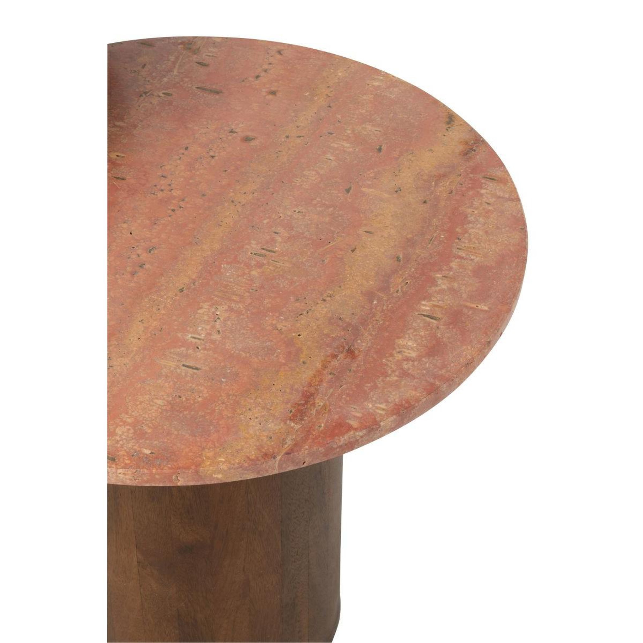 Voir la diapositive 4 : J-LINE Lot de 2 tables basses en marbre  eula  56cm terracotta