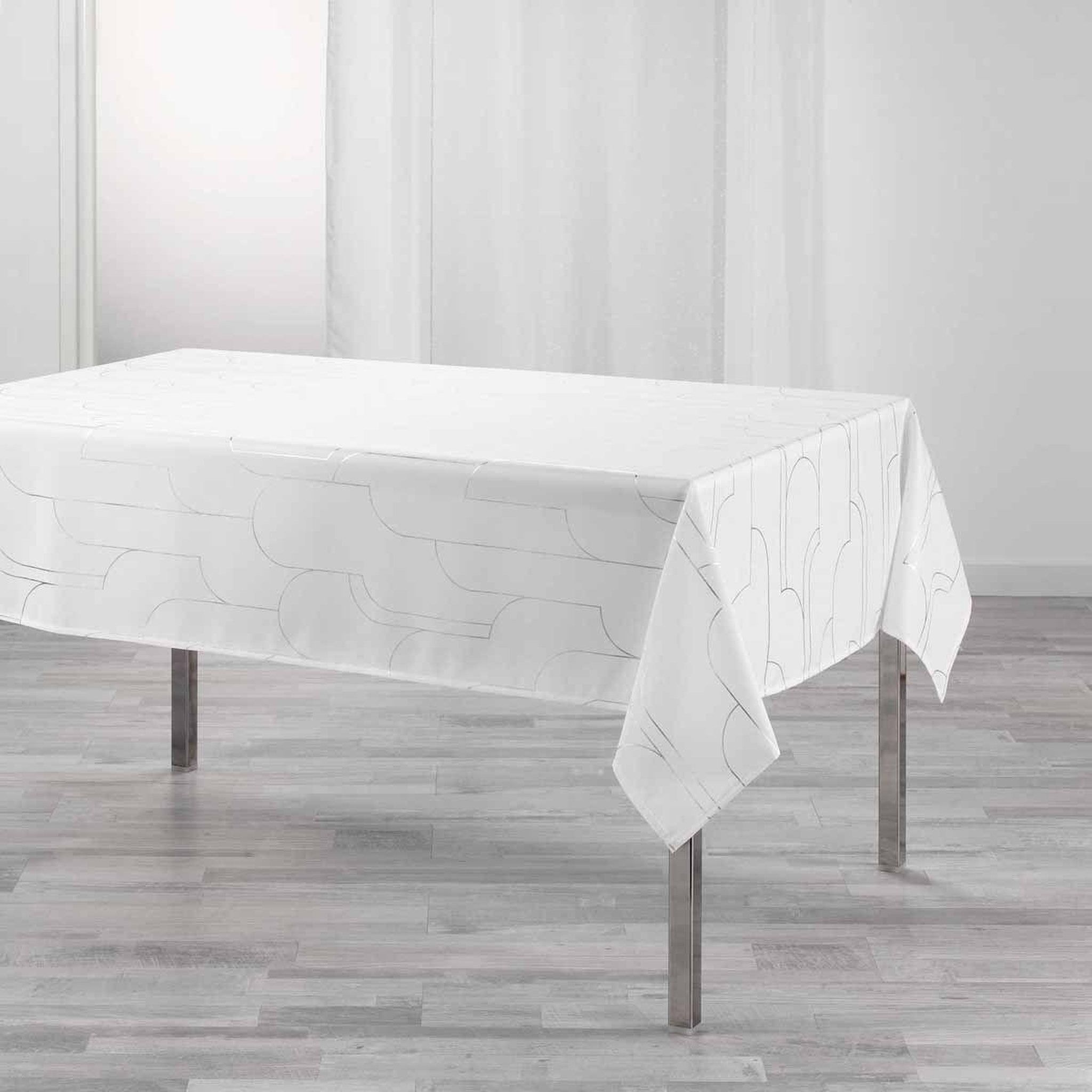 Voir la diapositive 1 : Douceur d'Intérieur Nappe imprimée  domea  150x300cm blanc