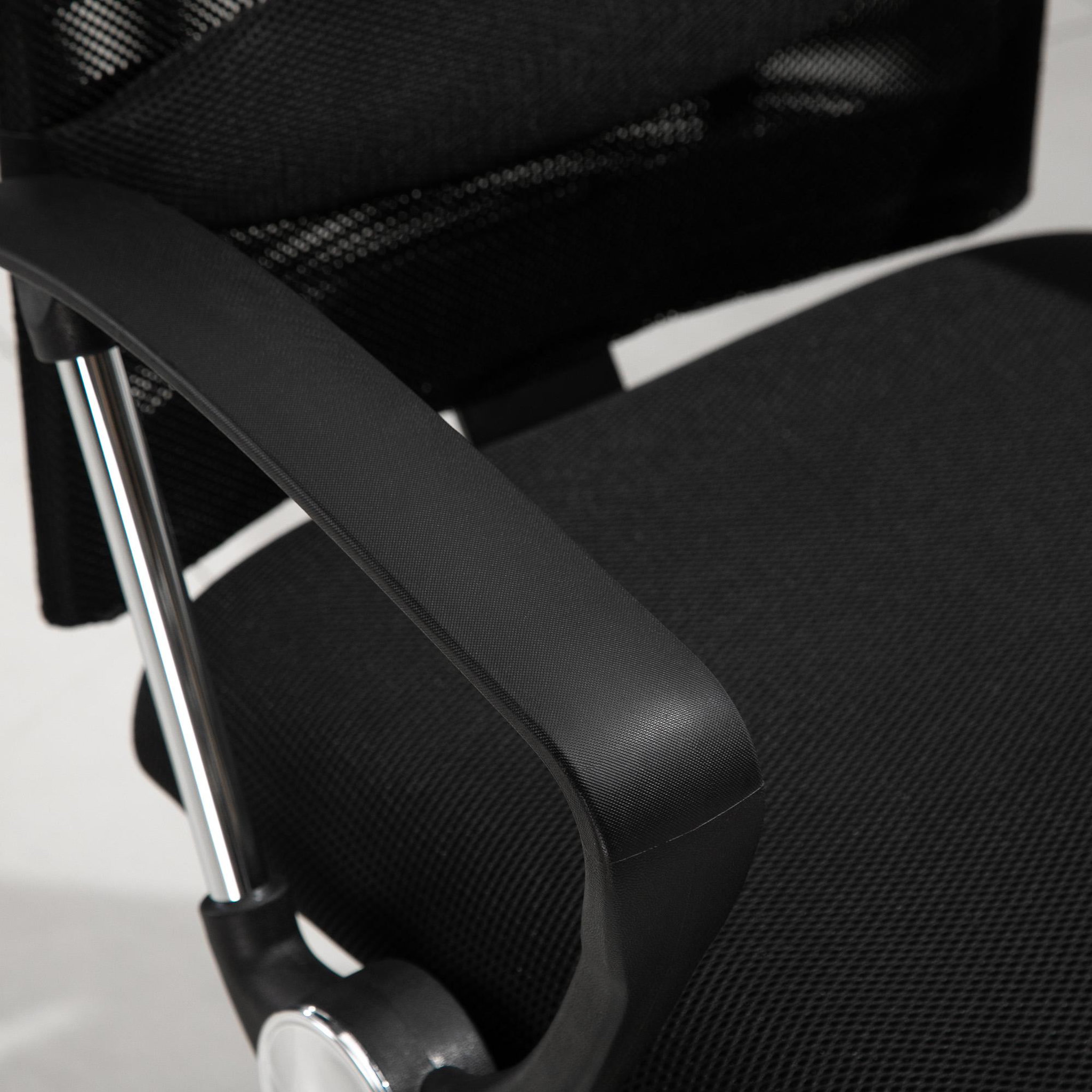 Voir la diapositive 6 : VINSETTO Fauteuil de bureau ergonomique avec coussin lombaire - repose-pieds rétractable - 65 x 60 x 119-127 cm - noir