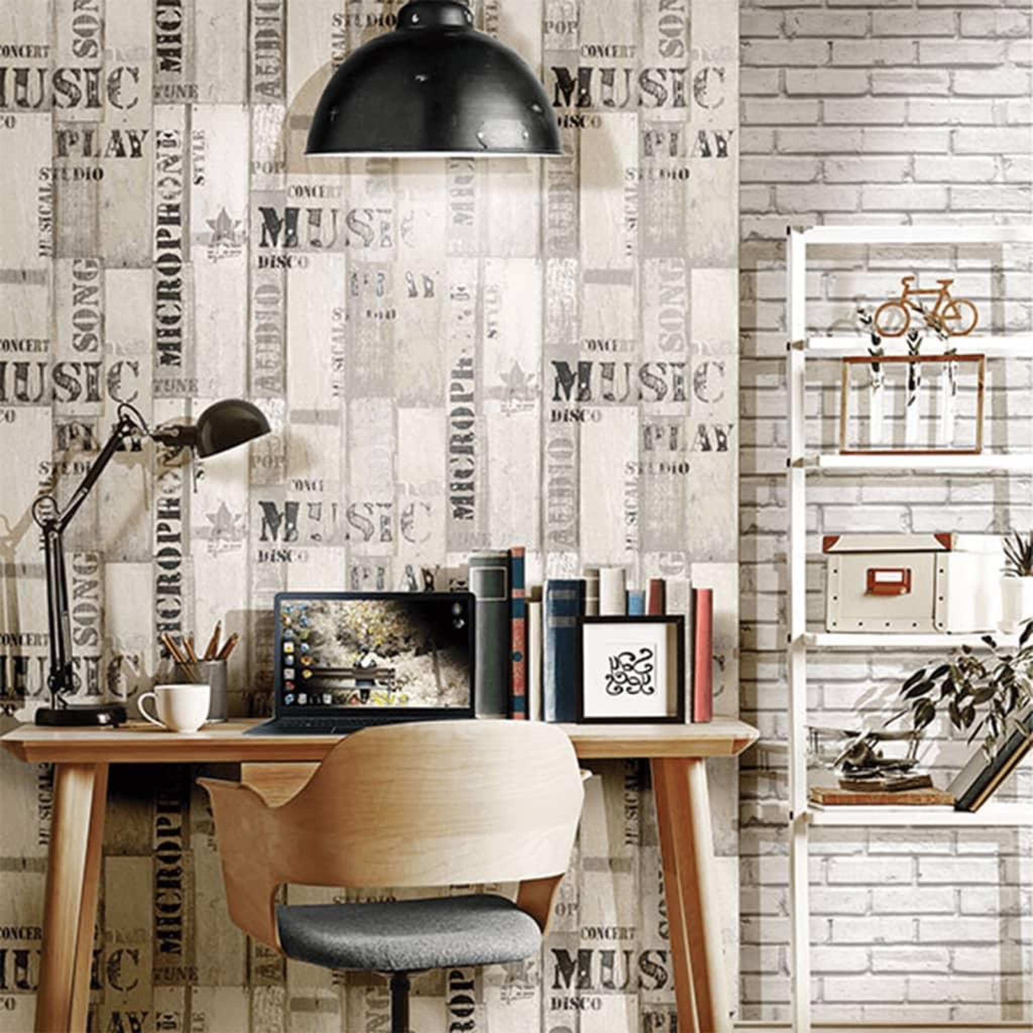 Voir la diapositive 5 : Noordwand Urban Friends & Coffee Papier peint Briques Gris et blanc