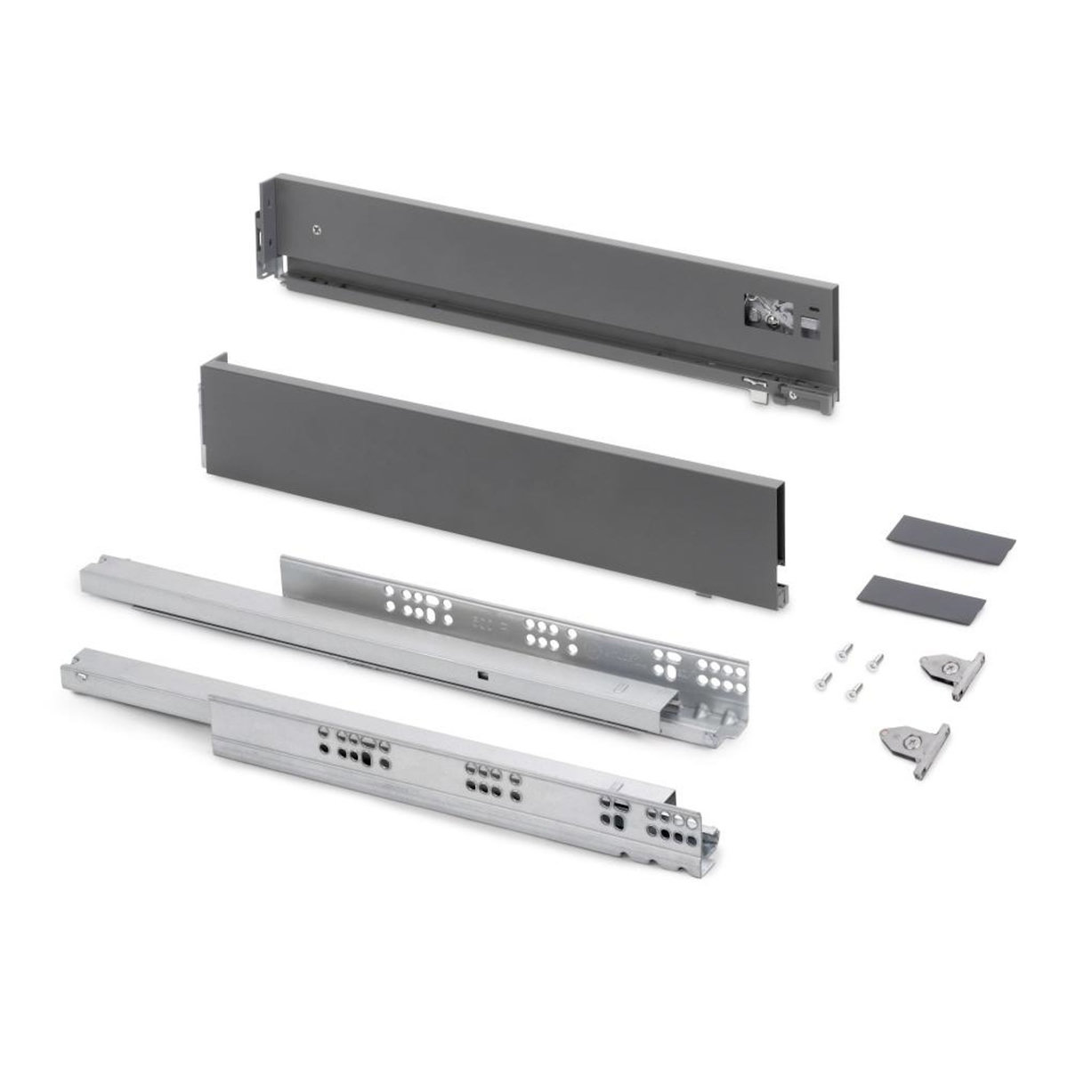 EMUCA SRL Tiroir extérieur Vertex avec réglages 3D hauteur 178mm -  40kg -  profondeur 400mm -  Acier -  Peint en blanc