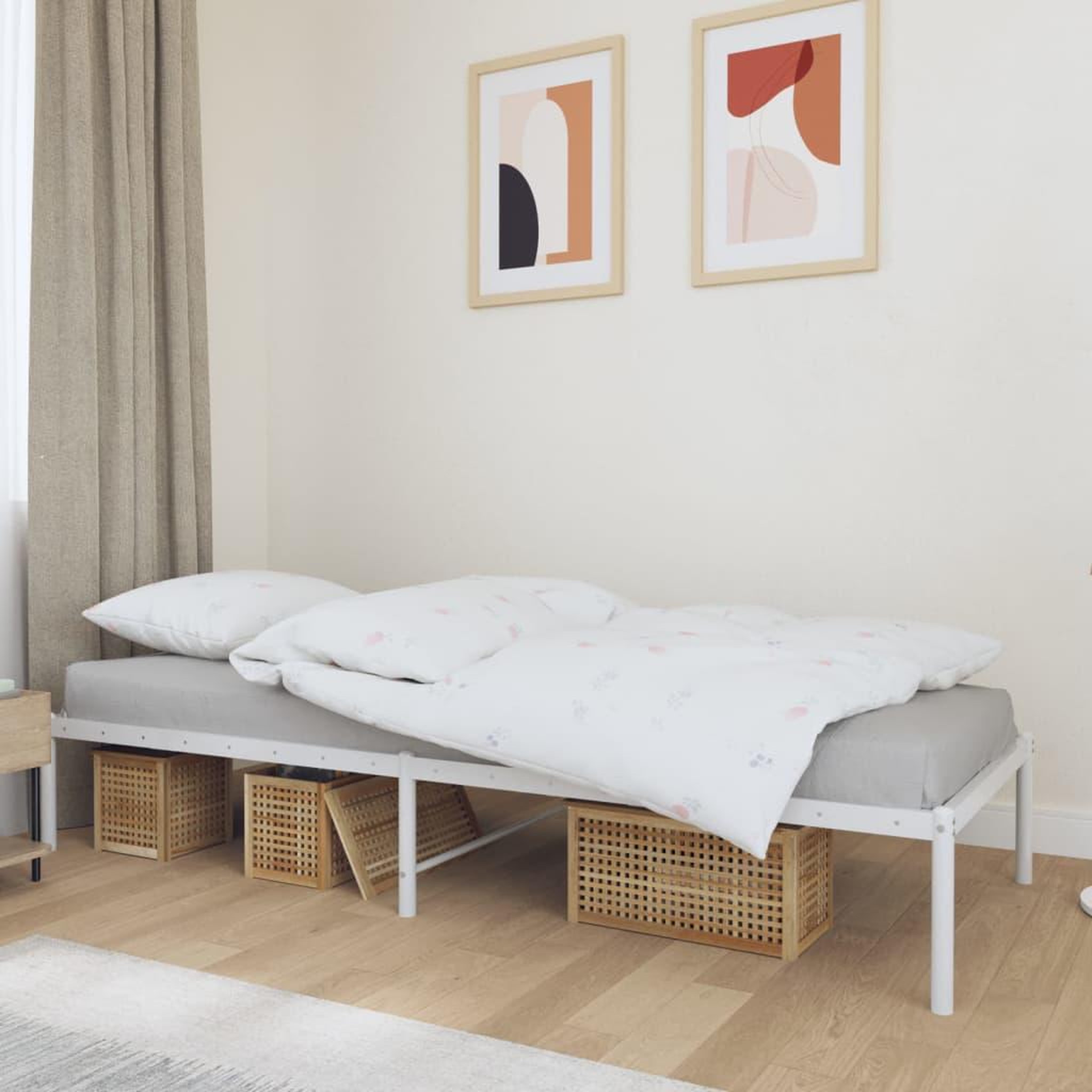 Voir la diapositive 2 : VIDAXL Cadre de lit metal blanc 80x200 cm