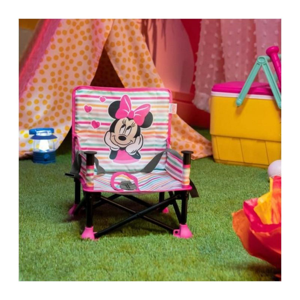 DISNEY DISNEY BABY Chaise d'appoint Minnie Mouse, réhausseur Pop 'n Sit, intérieur, extérieur, pratique et compacte, pliage rapide,