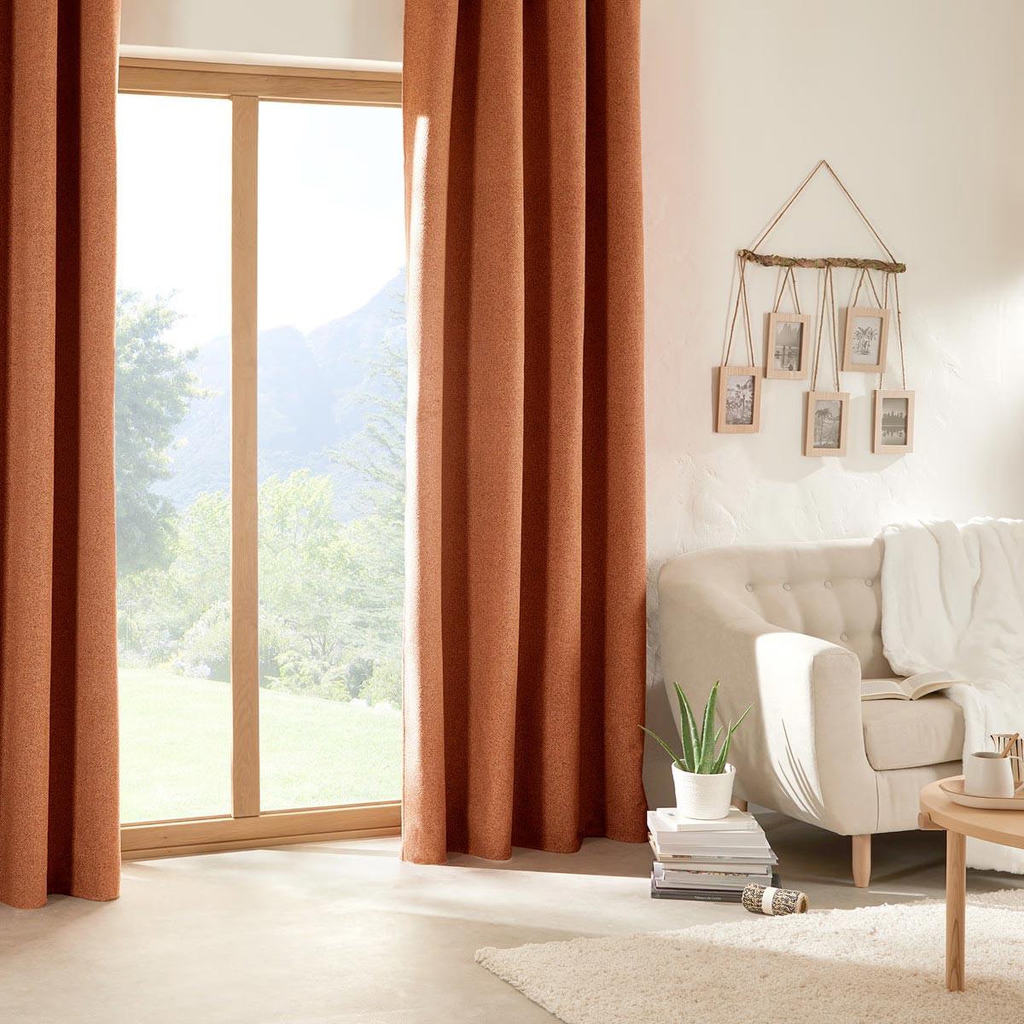 Voir la diapositive 3 : ATMOSPHERA Rideau occultant isolant  soana  140x260cm terracotta